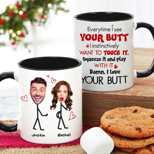Everytime I See Your Butt, Couple Gift, Personalized Mug, Funny Couple Custom Face Coffee Mug Everytime I See Your Butt, Couple Gift, Personalized Mug, Funny Couple Custom Face Coffee Mug