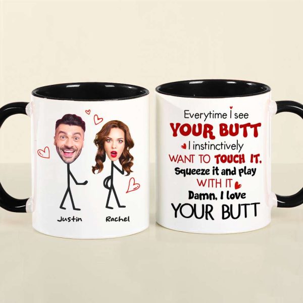 Everytime I See Your Butt, Couple Gift, Personalized Mug, Funny Couple Custom Face Coffee Mug Everytime I See Your Butt, Couple Gift, Personalized Mug, Funny Couple Custom Face Coffee Mug