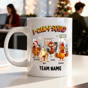 F-Caw-F Squad Funny Chicken Staff - Personalized Mug - Funny Gift For Coworkers, Colleagues