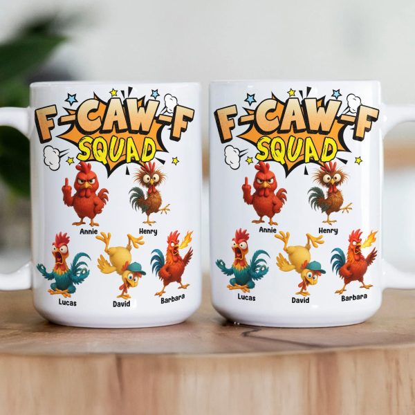 F-Caw-F Squad Funny Exchange Gift, White Elephant Gift For Team - Personalized Mug