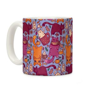 Fall Cats Pattern Coffee Mug