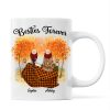 Fall Season Best Friends Sisters With Blanket In Forest Personalized Mug