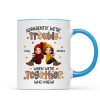 Fall Season Besties Apparently We're Trouble When We're Together - Personalized Mug