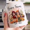 Fall Season Besties Sister Sitting On Pumpkins Personalized Mug Fall Season Besties Sister Sitting On Pumpkins Personalized Mug