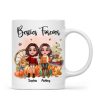 Fall Season Besties Sister Sitting On Pumpkins Personalized Mug Fall Season Besties Sister Sitting On Pumpkins Personalized Mug