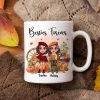 Fall Season Besties Sister Sitting On Pumpkins Personalized Mug Fall Season Besties Sister Sitting On Pumpkins Personalized Mug
