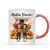 Fall Season Besties Sister Standing Front Door Personlized Mug