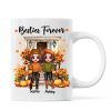 Fall Season Besties Sister Standing Front Door Personlized Mug