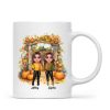 Fall Season Besties Sisters Pumpkin Patch Gate Personalized Mug