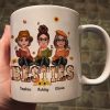 Fall Season Besties Sisters Sitting On Text Marquee Light Personalized Mug