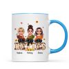 Fall Season Besties Sisters Sitting On Text Marquee Light Personalized Mug