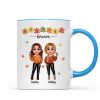 Fall Season Besties Sisters Standing Fall Leaves Personalized Mug