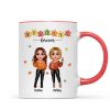 Fall Season Besties Sisters Standing Fall Leaves Personalized Mug