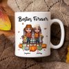 Fall Season Besties Sitting On Chair Personalized Mug