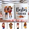 Fall Season Doll Besties Best Friends Standing Personalized Mug (11oz)