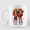 Fall Season Doll Besties Best Friends Standing Personalized Mug (11oz)