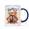 Fall Season Doll Couple Fireplace Personalized Mug Fall Season Doll Couple Fireplace Personalized Mug