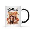 Fall Season Doll Couple Fireplace Personalized Mug Fall Season Doll Couple Fireplace Personalized Mug