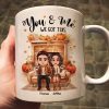 Fall Season Doll Couple Fireplace Personalized Mug Fall Season Doll Couple Fireplace Personalized Mug