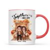 Fall Season Doll Couple Fireplace Personalized Mug Fall Season Doll Couple Fireplace Personalized Mug