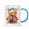 Fall Season Doll Couple Fireplace Personalized Mug Fall Season Doll Couple Fireplace Personalized Mug