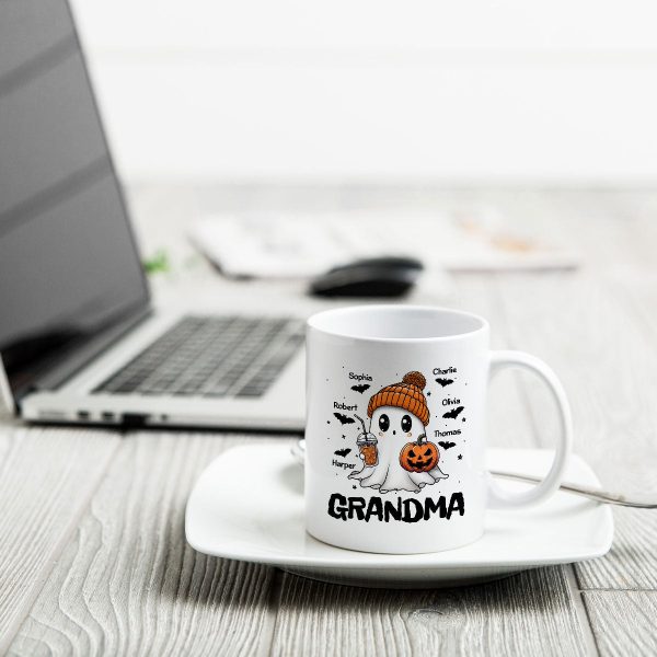 Fall Season Halloween Grandma Boo Personalized Mug, Halloween Gift For Grandma