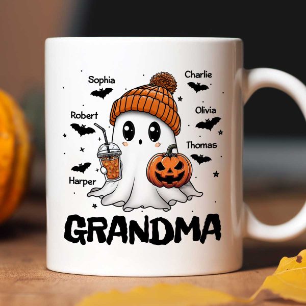 Fall Season Halloween Grandma Boo Personalized Mug, Halloween Gift For Grandma