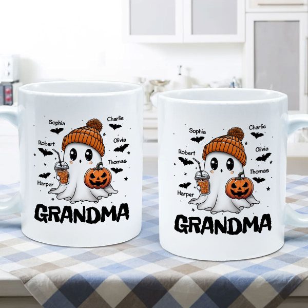 Fall Season Halloween Grandma Boo Personalized Mug, Halloween Gift For Grandma