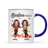 Fall Season Happy Doll Besties Playing With Autumn Leaves Personalized Mug