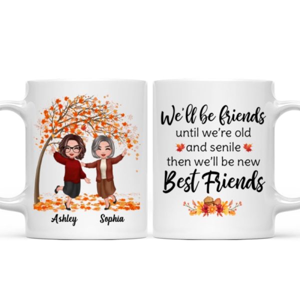 Fall Season Happy Doll Old Besties Personalized Mug