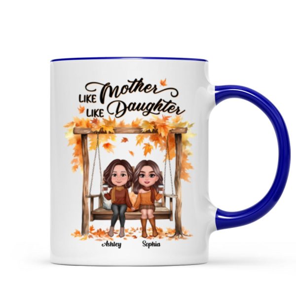 Fall Season Mother Daughters On Swing Personalized Mug