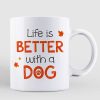 Fall Season Pretty Dog Mom & Cute Sitting Dog Personalized Mug
