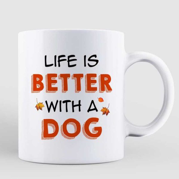 Fall Season Standing Doll And Cute Dogs Personalized Mug Fall Season Standing Doll And Cute Dogs Personalized Mug