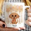 Fall Season Tree Line Watercolor Cute Dogs Personalized Mug