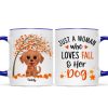 Fall Season Watercolor Cute Dogs Just Girl Who Loves Fall And Her Dogs Personalized Mug
