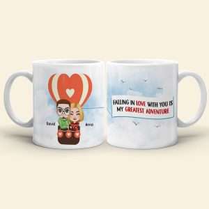 Falling In Love With You Is My Greatest Adventure - Personalized Couple Mug - Gift For Couple