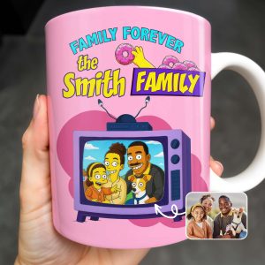 Family Forever Television And Cartoon Design - Personalized Custom Coffee Mug - FAM397_MG