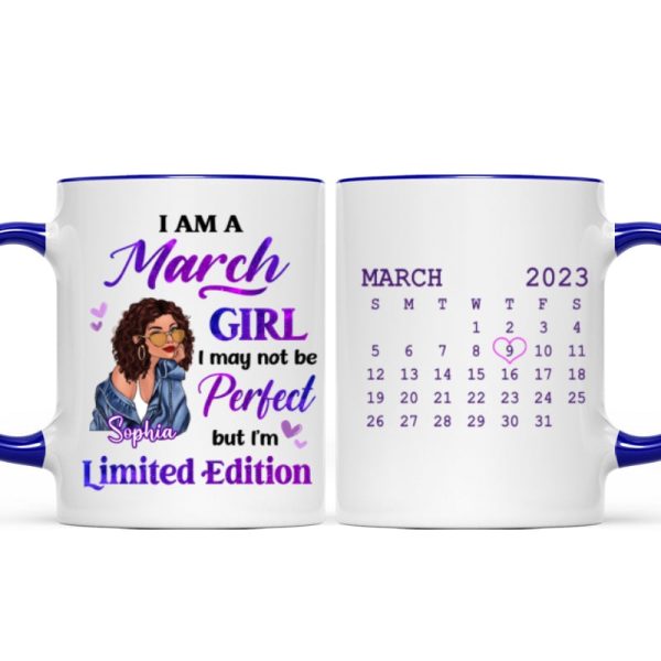 Fashion Girl Limited Edition Birthday Gift Calendar Date Personalized Mug