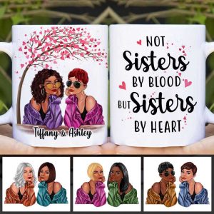 Fashion Girls Sisters Under Pink Tree Personalized Mug