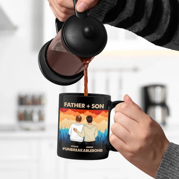 Father & Daughter Son Unbreakable Bond - Personalized Black Mug Father & Daughter Son Unbreakable Bond - Personalized Black Mug