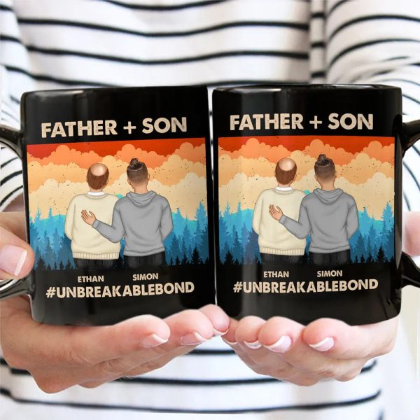Father & Daughter Son Unbreakable Bond - Personalized Black Mug Father & Daughter Son Unbreakable Bond - Personalized Black Mug