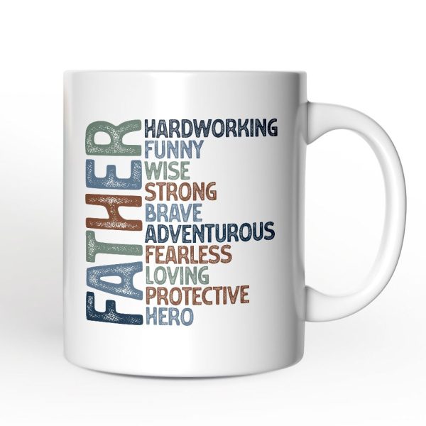 Father Definition Personalized Mug, Inspirational Gift with Custom Name for Hero Dads Father Definition Personalized Mug, Inspirational Gift with Custom Name for Hero Dads