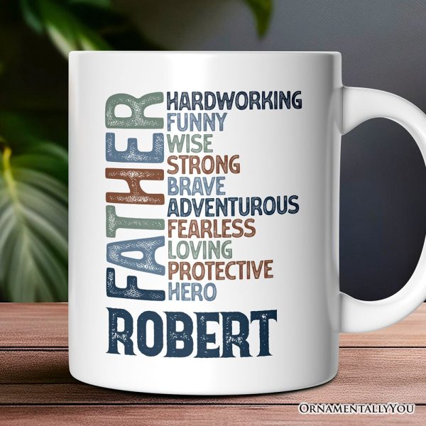 Father Definition Personalized Mug, Inspirational Gift with Custom Name for Hero Dads Father Definition Personalized Mug, Inspirational Gift with Custom Name for Hero Dads