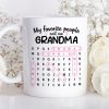 Favorite People Call Me Grandma Word Search Puzzle - Personalized Mug - Mother's Day Gift For Grandma