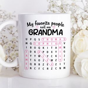 Favorite People Call Me Grandma Word Search Puzzle - Personalized Mug - Mother's Day Gift For Grandma