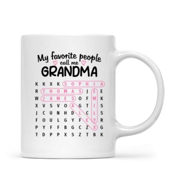 Favorite People Call Me Grandma Word Search Puzzle - Personalized Mug - Mother's Day Gift For Grandma