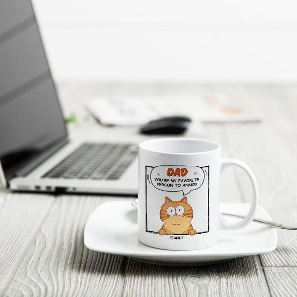 Favorite Person To Annoy Cat Dad Personalized Mug