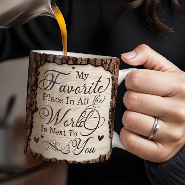 Favorite Place Next To You With Heart Shaped Photo - Personalized Custom Coffee Mug - CPL175_MG Favorite Place Next To You With Heart Shaped Photo - Personalized Custom Coffee Mug - CPL175_MG