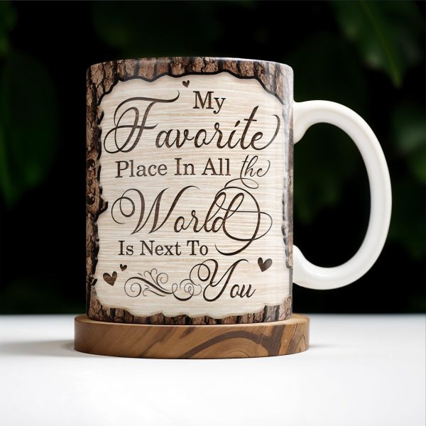 Favorite Place Next To You With Heart Shaped Photo - Personalized Custom Coffee Mug - CPL175_MG Favorite Place Next To You With Heart Shaped Photo - Personalized Custom Coffee Mug - CPL175_MG