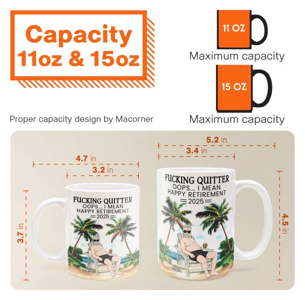 F*cking Quitter Oops I Mean Happy Retirement Beach Scene - Personalized Mug F*cking Quitter Oops I Mean Happy Retirement Beach Scene - Personalized Mug